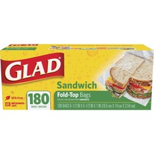 The CLO 60771 Glad Food Storage Bags - Sandwich Fold Top - 6.50 Width 