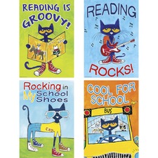 Teacher TCR 6656 Pete The Cat Posters Set - Reading Is Groovy!, Readin