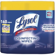 Reckitt RAC 80296CT Lysol Disinfecting Wipes - Wipe - Lemon Lime Scent