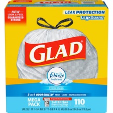 The CLO 78563 Glad Forceflex Tall Kitchen Drawstring Trash Bags - Fres