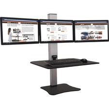 Victor VCT DC475 Victor High Rise Electric Triple Monitor Standing Des