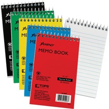 Tops TOP 25093BD Ampad Memo Book - 50 Sheets - Wire Bound - 3 X 5 - Wh