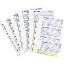 Tops ABF SC1182PK Adams Spiral 2-part Moneyrent Receipt Book - 200 She