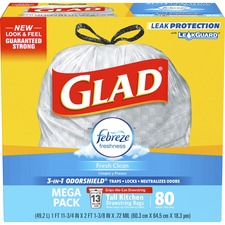 The CLO 78899 Glad Forceflex Tall Kitchen Drawstring Trash Bags - Fres