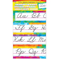 Trend TEP 8053 Trend Color Splash Cursive Alphabet Board Set - Skill L