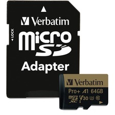 Verbatim 70002 Pro Plus 64 Gb Class 10uhs-i (u3) Microsdxc - 1 Pack - 