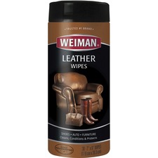 Weiman WMN 91CT Products Leather Wipes - Wipe - 7 Width X 8 Length - 3