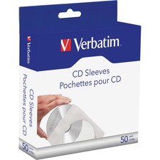 Verbatim UBC 70126 Cddvd Paper Sleeves With Clear Window - 50pk Box - 