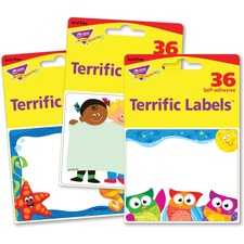 Trend TEP 68906 Trend Terrific Labels Friendly Faces Name Tags - Self-