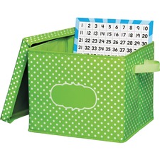 Teacher TCR 20820 Lime Polka Dots Storage Box - 10.5 Height X 13 Width