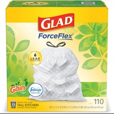 The CLO 79114 Glad Forceflex Tall Kitchen Drawstring Trash Bags - 13 G