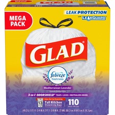 The CLO 79157 Glad Forceflex Tall Kitchen Drawstring Trash Bags - 13 G