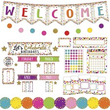 Teacher TCR 9460 Confetti Decor Bulletin Set - Fun, Learning Themesubj