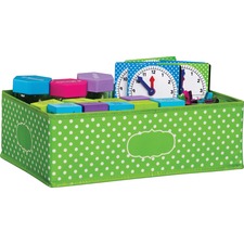 Teacher TCR 20819 Lime Polka Dots Storage Bin - 5 Height X 11 Width16 