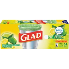 The CLO 79120 Glad Small Kitchen Drawstring Trash Bags - 4 Gal - Green