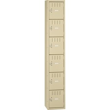 Tennsco TNN BS6121812ASD 6-tier No Legs Steel Box Lockers - Internal S