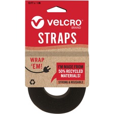 Velcro VEK 30188 Velcroreg; Strap,adjustable,reusable,recycled,1x10',b