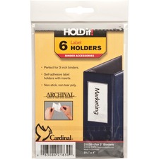 Tops CRD 21830 Cardinal Holdit! Self-adhesive Label Holders - 2.2 X 4 