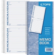 Tops TOP 4150 Tops Memorandum Forms Book - 100 Sheet(s) - Spiral Bound