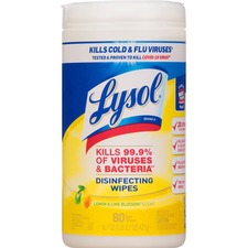 Reckitt RAC 77182CT Lysol Disinfecting Wipes - Lemon, Lime Blossom - 8