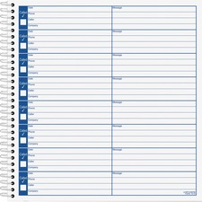 Tops ABF S8714 Adams Voice Mail Log Book - 60 Sheet(s) - Spiral Bound 