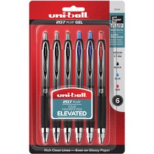 Uniball UBC 70143 Uni-ball 207 Plus+ Gel Pens - Medium Pen Point - 0.7