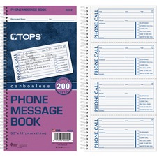 Tops TOP 4002 Carbonless While You Were Out Book - Double Sided Sheet 