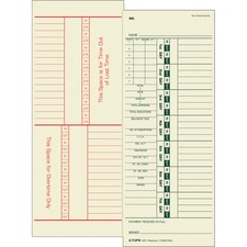 Tops TOP 1257 Numbered Daysfull Payroll Time Cards - Double Sided Shee