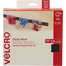 Velcro VEK 91137 Velcroreg; Brand Sticky Back Tape, 30ft X 34in Roll, 