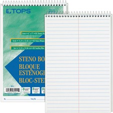 Tops TOP 8020 Steno Books - 80 Sheets - Wire Bound - Gregg Ruled - 6 X