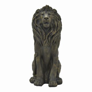 Plutus PBTH94031 Lion Sitting - Gold In Gold Resin