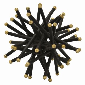 Plutus PBTH94192 Abstract Urchin Sculpture In Black Metal