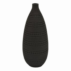 Plutus PBTH94616 Textured Vase In Black Resin