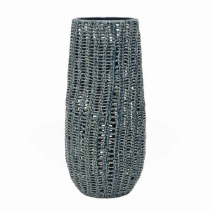 Plutus PBTH94640 Elegant Blue Porcelain Ceramic Vase By