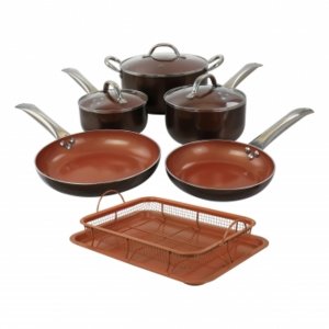 Copper 108436.10 10 Piece Nonstick Cookware Set In Copper