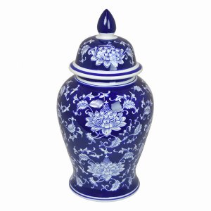 Plutus PBTH92731 Templar Jar In Blue Porcelain