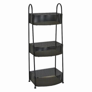 Plutus PBTH92823 Metal Plant Stand In Black Metal