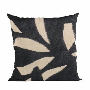 Plutus PBRA2515-2020-DP Plutus Black Palm Floral Luxury Throw Pillow