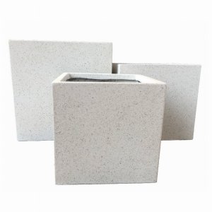 Plutus PBTH93959 Planter - Terrazzo Finish In White Resin Set Of 3