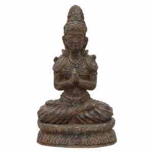 Plutus PBTH94283 Buddha Figurine In Brown Resin