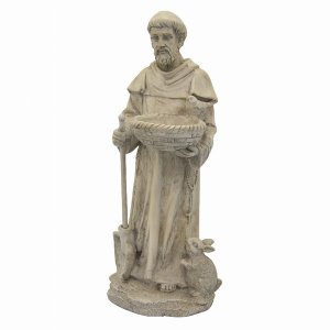 Plutus PBTH94034 St. Francis Garden Decoration In Gray Resin