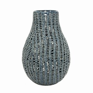 Plutus PBTH94641 Ceramic Vase In Blue Porcelain