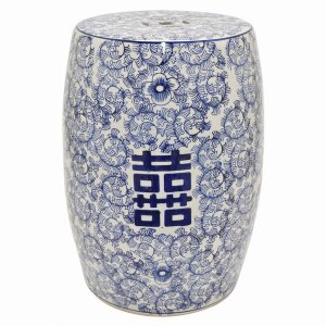 Plutus PBTH94302 Blue And White Porcelain Garden Stool