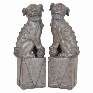 Plutus PBTH93699 Dog Book Ends In White Resin