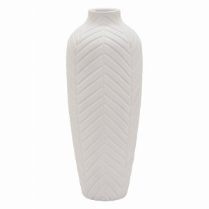 Plutus PBTH93721 Vase - Matte White In White Resin