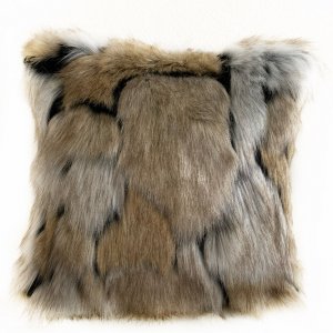 Plutus PBSF1514-P-2030-DP Plutus Taupe, Black Wild Wolf Animal Faux Fu