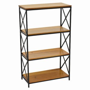 Plutus PBTH94317 Brown Metal And Wood Plant Stand 39.25