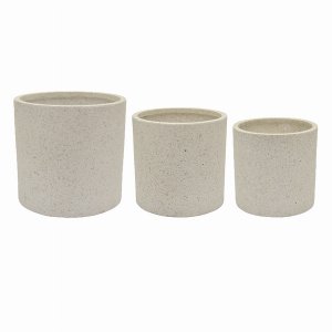 Plutus PBTH94725 Planter Set Of 3 In White Resin