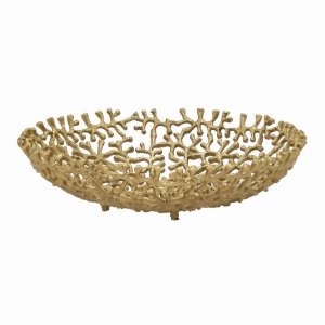 Plutus PBTH94271 Metal Bowl Pierced - Gold In Gold Metal