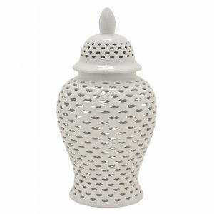 Plutus PBTH94439 Ceramic Jar In White Porcelain